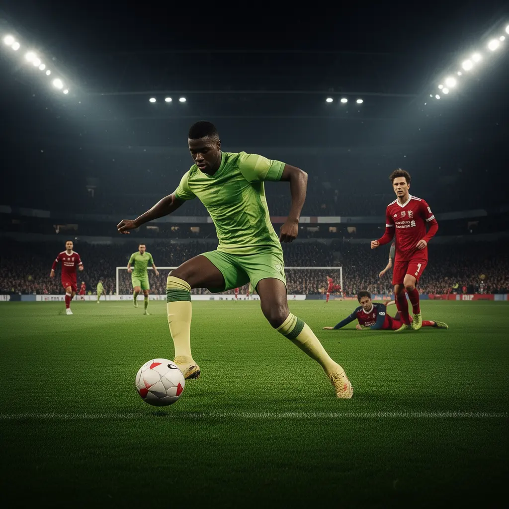 Dynamic soccer betting scene with players in action on a vibrant green field highlighting real time match betting with MAX93 in Malaysia